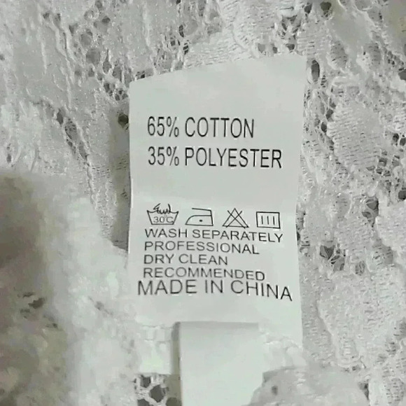 Restocking White Lace High Neck Long Sleeve Shirt - Picture 11 of 11